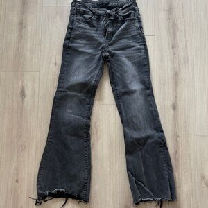 Risen Black Distressed Flare Jean